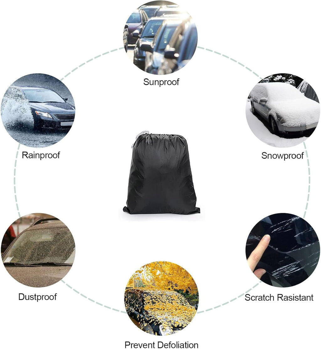 Car Cover Custom Fit for Honda Accord Sedan/Coupe (2001-2023)，All Weather 210T Windproof Car Covers with Windproof Strap and Driver Door Zipper/Sun Snow Rain Dust Protection