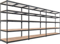 HOMEDANT 5 Tier Laminated Boltless Heavy Duty Garage Storage Adjustable Wide Size Metal Shelving Unit Utility Rack Shelves Organization Multipurpose Shelf Shed Warehouse 47.7"W x 24.1"D x 71.3"H 3Pack