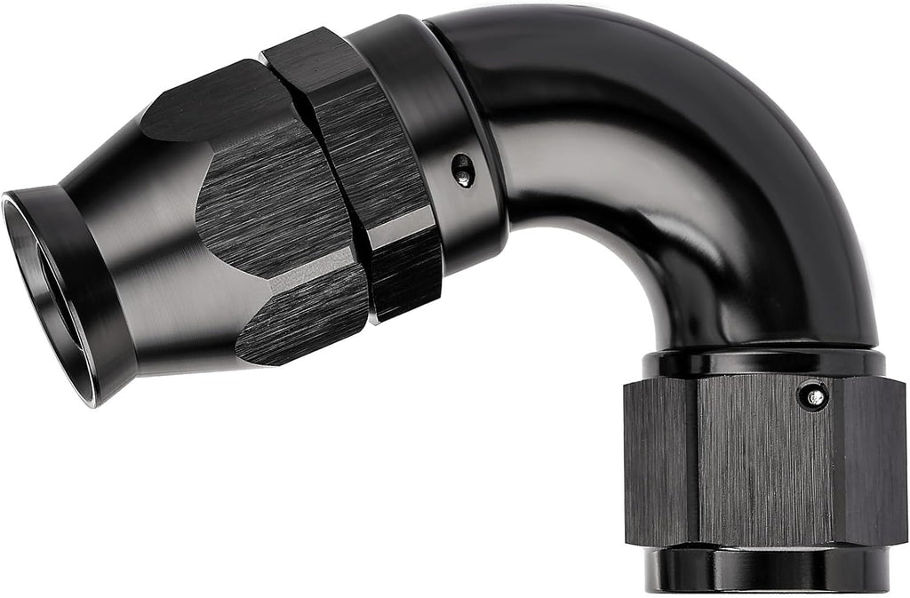 EVIL ENERGY 12AN 120 Degree PTFE One Piece Full Flow End Hose Fitting Aluminum Black