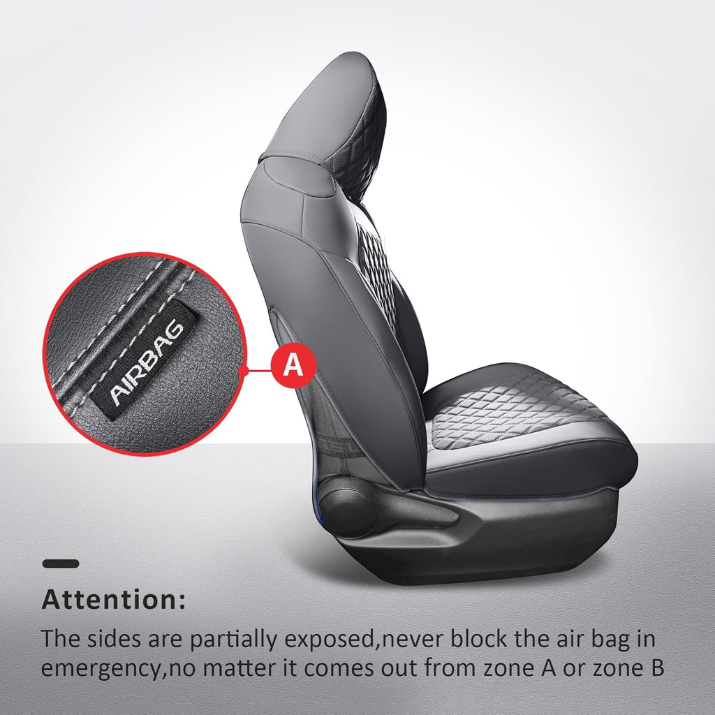 MIROZO RAV4 Seat Covers,Faxu Leather Car Seat Covers Non-Hybrid Fits for 2019-2025 Toyota RAV4 LE,XLE,XLE Premium,Limited,SUV Seat Cover,Seat Cushion Full Set (Not for Adv & TRD-Off,Grey)