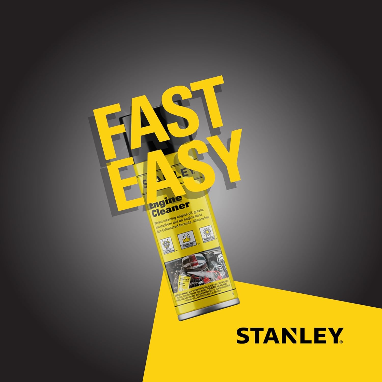 STANLEY AP 92 Engine Cleaner Spray - 12x12 Fl. oz., Automotive Degreaser Spray,Use for Tight Spaces, Non-corrosive - 2 Pack