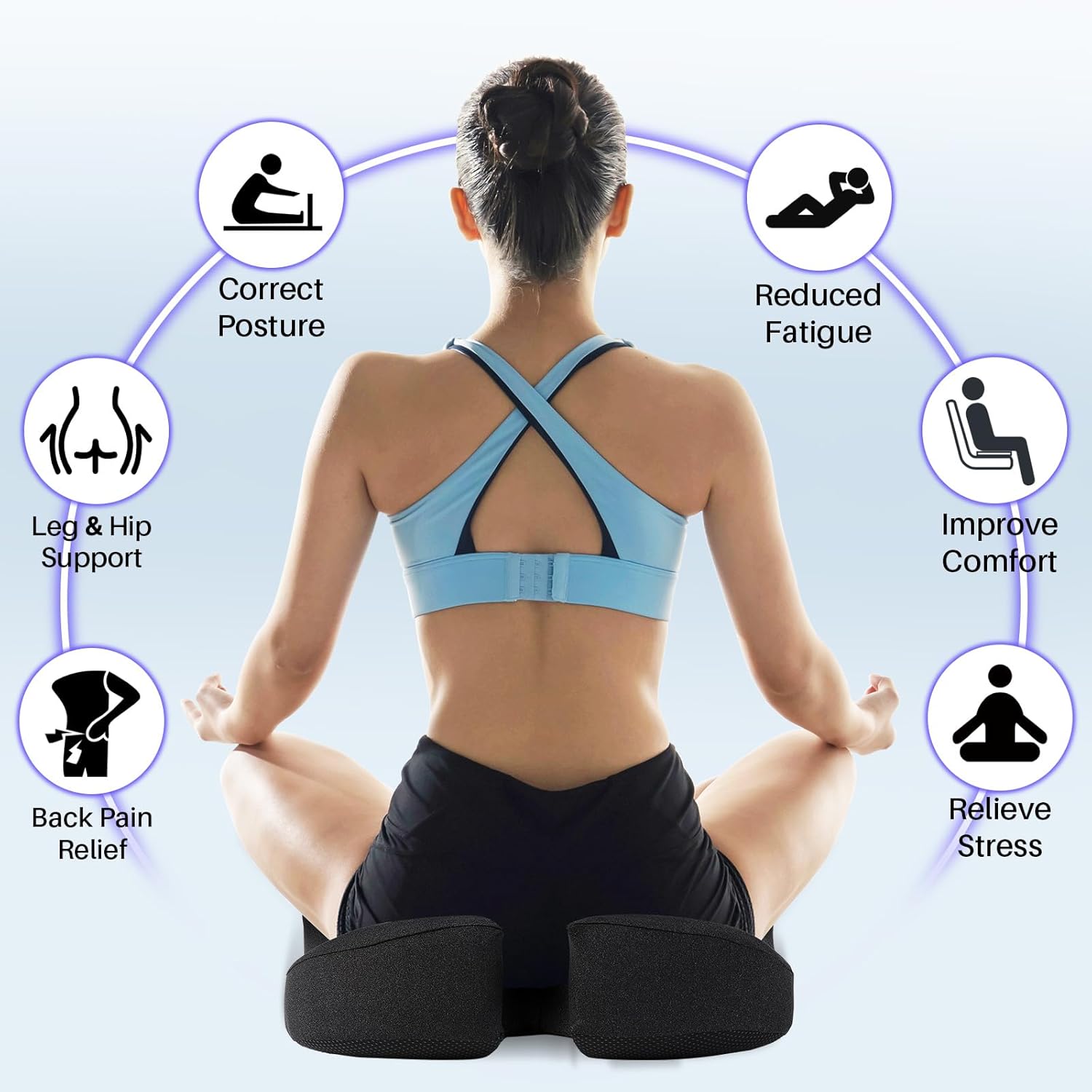 Seat Cushion for Office Chair, Large Thick Seat Cushion for Tailbone Pain Relief, Sciatica & Back Support, Memory Foam Office Chair Cushion for Long Sitting, Coccyx Cushion for Car, Wheelchair