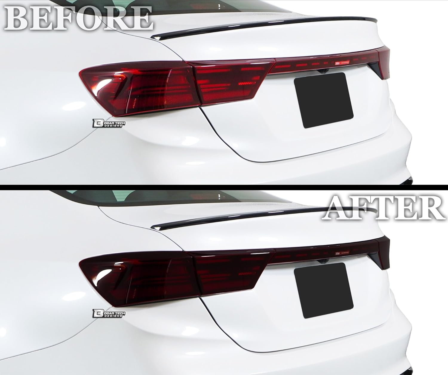 BOGAR TECH DESIGNS Full Headlight Taillight Reflector Sidemarker Tail Light Tint Kit Compatible with Kia Forte 2019-2021, Dark Smoke