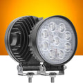 27W Spot Amber Yellow Round Work LED Light Fog Offroad Off Road Lights Driving Lamp Waterproof for Hunting Pickup UTV Truck Car Boat SUV Boat 4WD ATV 12V 24V 4x4 Tractor Motorcycle（2pcs）