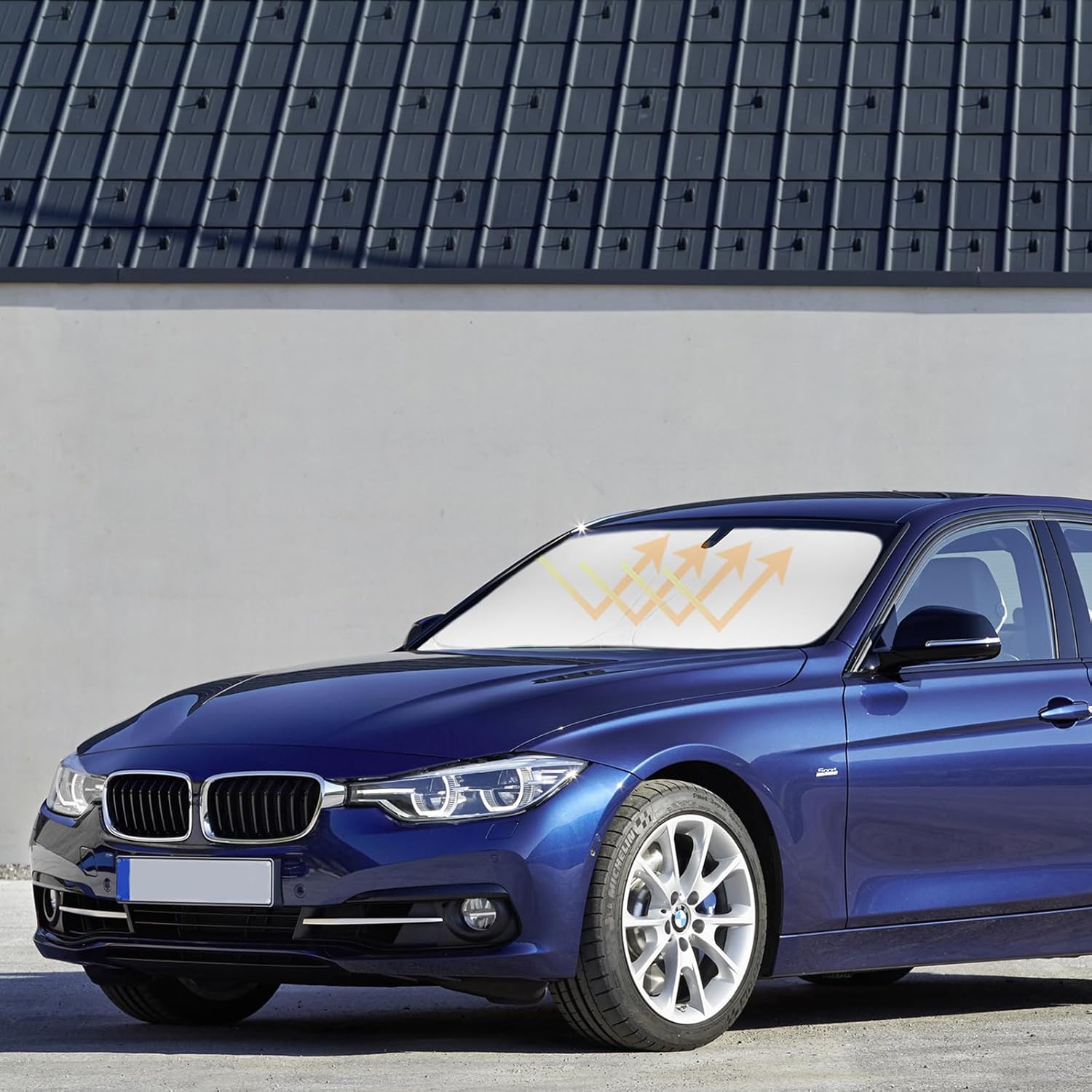 Windshield Sun Shade for BMW 2013-2018 3 Series/F30/F31/F80/M3 Sun Shield 2-Layers Sun Visor for BMW 328i 335i 320i 330i 325i Front Window Shade Block UV Ray Car Accessories