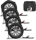 Kingfun Heavy Duty Car Tie Down Straps for Trailers 4 Pack - 2" x 120" Tire Straps with 10,000 lbs Break Strength, Secure Wheel Strap for Car Hauler, Truck, SUV, and Utility Trailers
