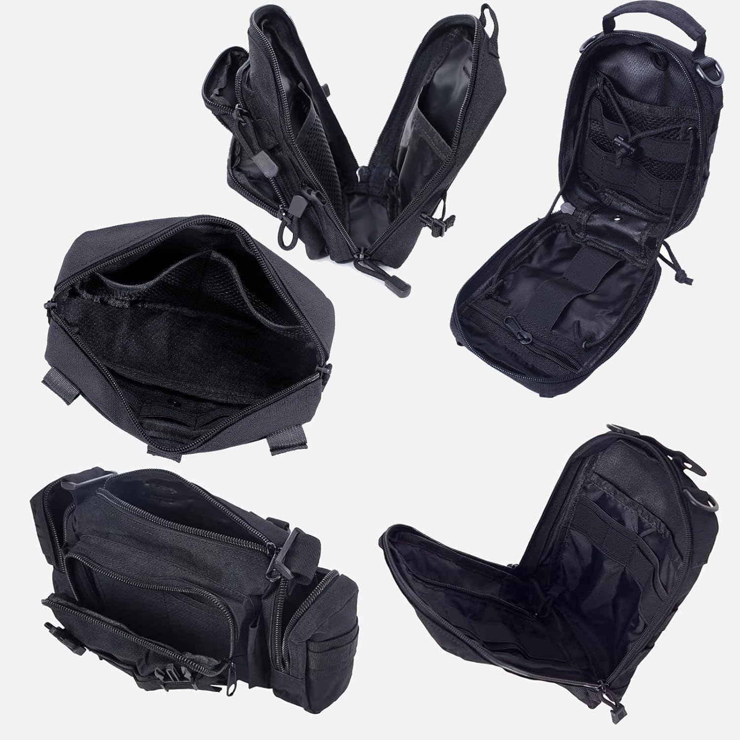 Universal Tactical Seat Back Organizer Vehicle Molle Panel Organizer Storage Bag with 5 Detachable Molle Pouch for All Vehicel Such as Jeep,Truck,SUV, Car, Ford,Chevy etc
