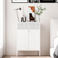 2 Mesh Door Metal Storage Cabinet with Adjustable Shelves, Multipurpose White Storage Cabinet, 3-Tier Office Cabinet,Metal Storage Cabinet for Office Home,Hallway (White, 47''H)
