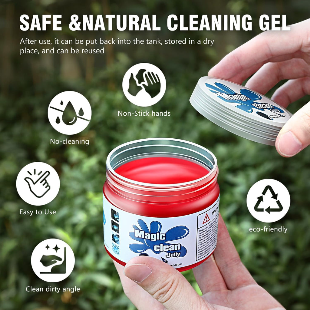 DNA MOTORING Car Cleaning Gels Auto Detailing Tools Cleaning Putty Car Interior Cleaner, Car Jelly Cleaner, Keyboard Cleaner, Car Cleaning Supplies Car Gifts for Men Women,Red, TOOLS-00254