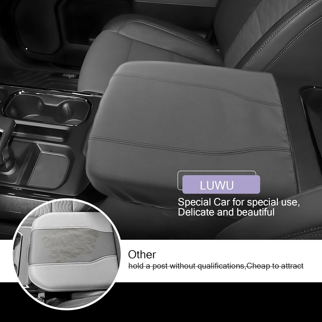 2025 2026 Silverado EV Center Console Cover Compatible with 2024 2025 2026 Silverado EV/GMC Sierra EV Accessories 2025 2026 Silverado EV/GMC Sierra EV Armrest Cover Armrest Console Cover (Thin Black)