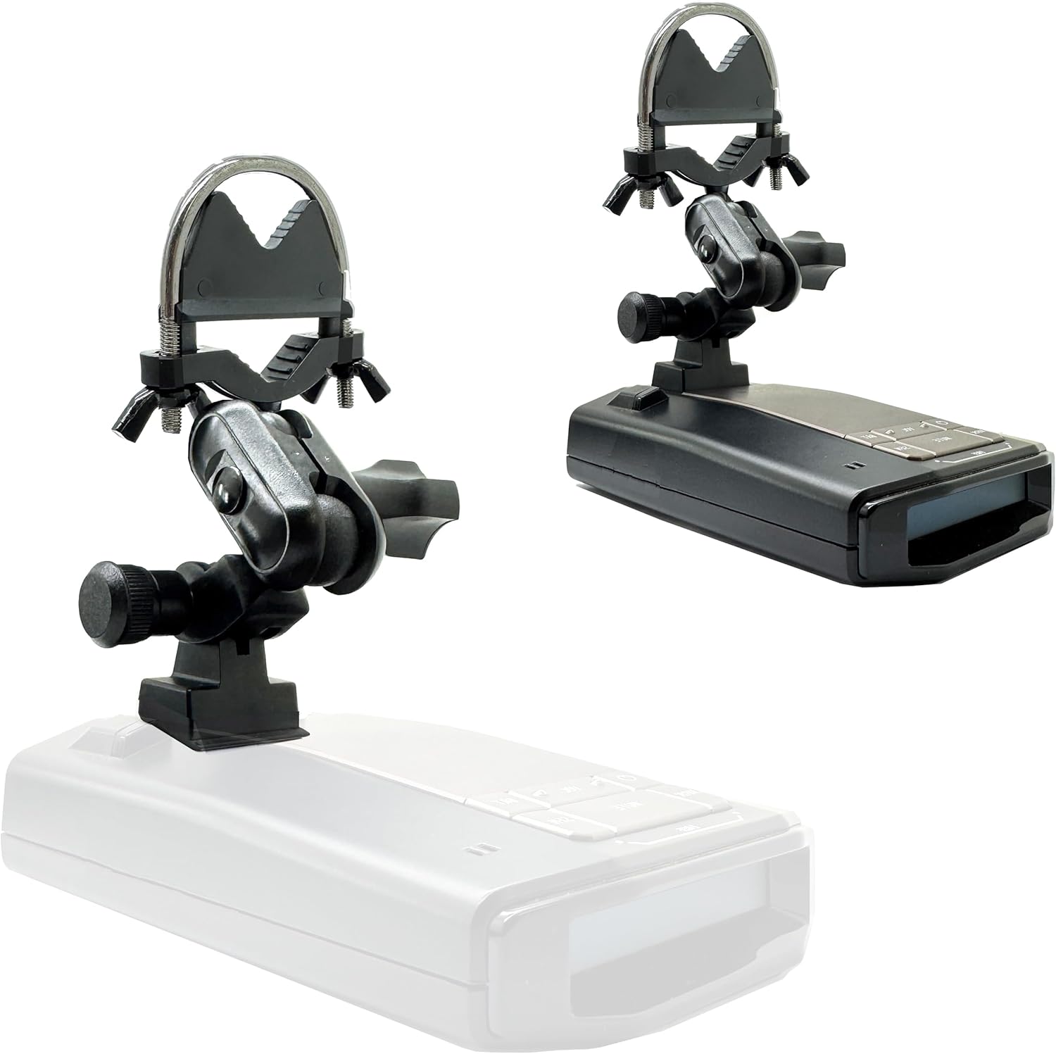 Newly Revised M1 M2 Camera Compatible - UBolt Rearview Mirror Stem Mount w/Magnetic Cradle for Escort IX IXc Max360C MKII Max3 Max4 MaxCam Redline EX GT360 Cobra DualPro RAD700i Radar Detectors