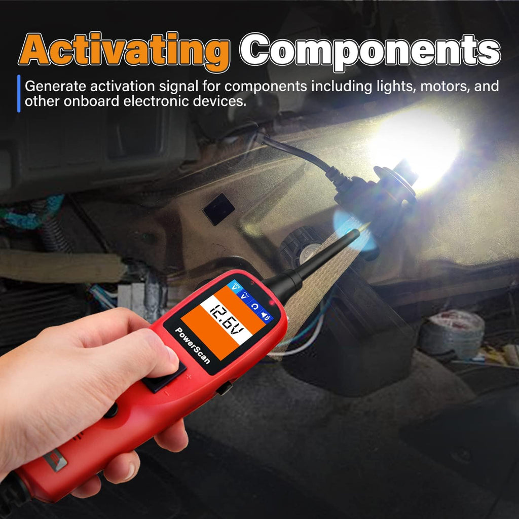 Autel PowerScan PS100 Automotive Circuit Tester 2.0, 12-24V Power Circuit Probe Tool, Auto Electrical Short Open Circuit Finder, AC/DC/Resistance/Component/Signal/Test Tool, w 20ft Extension Cable