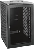 Tecmojo 18U Wall Mount Rack Network Cabinet for 19" IT Equipment,with Lockable Mesh Door and Side Panels,Cooling Fan,Black,17.7inch Depth for AV/Computer/Electronics Equipment Data Rack