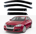 KPY Window Visor Compatible with Volkswagen (VW) Jetta Sedan 2006-2010, 4PC Rain Guard Side Window Vent Deflectors Tape-On Style, 2006 2007 2008 2009 2010
