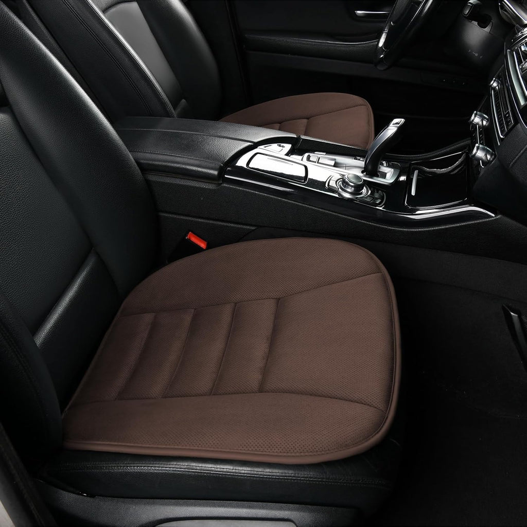 KAYI Car Seat Cushion, Memory Foam Car Seat Cushion, Anti Slip Rubber Bottom Car Seat Cushions for Driving, Suitable for Car and Office Chairs (2 Pack, Brown)