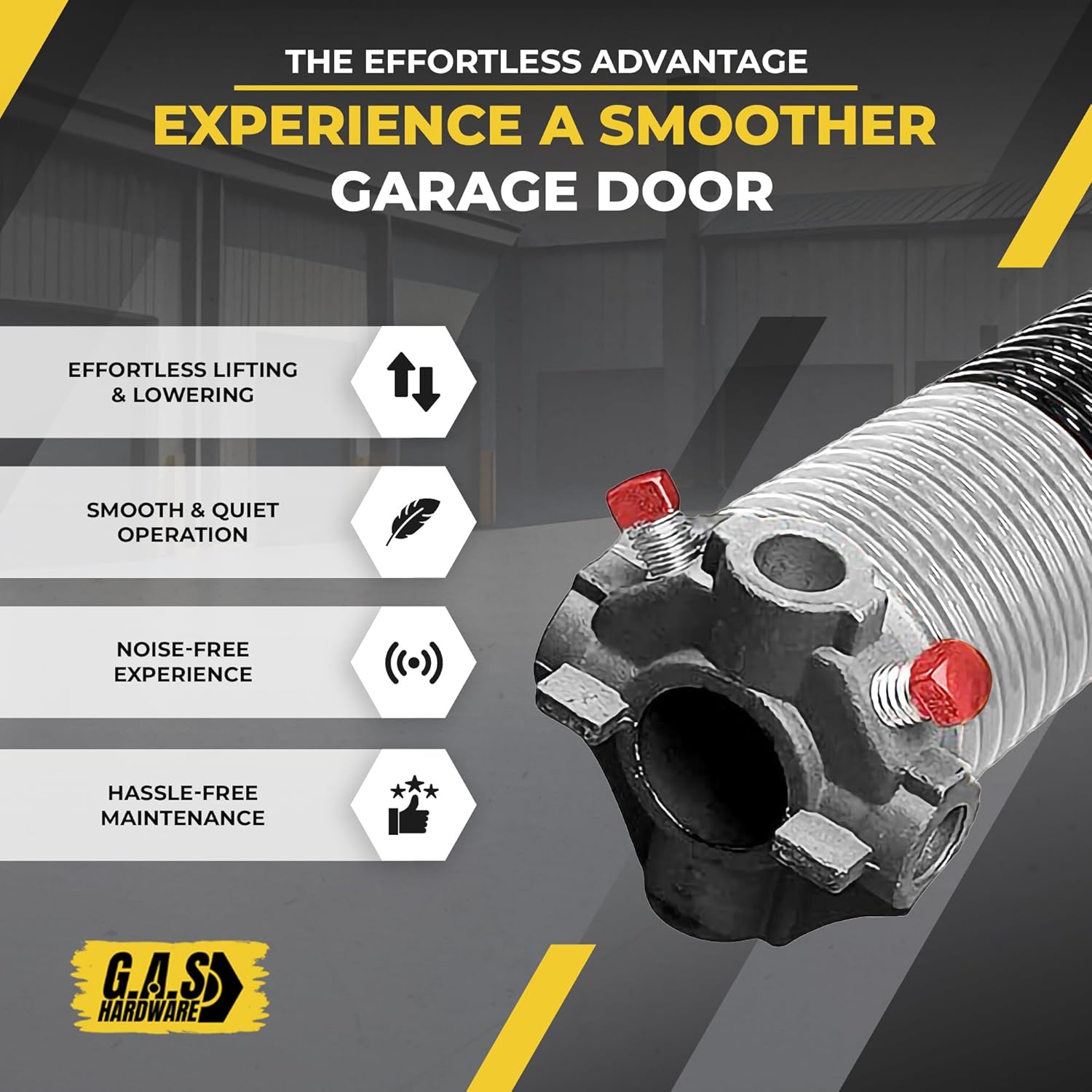 Garage Door Torsion Spring 218x1.75x31 Includes 1” Steel Bearing, Gloves, Manual, and Winding Bars for Right Side of Garage Door Precision E-Coating 5-Year Warranty Min. 30,000 Cycles (Black Cone)