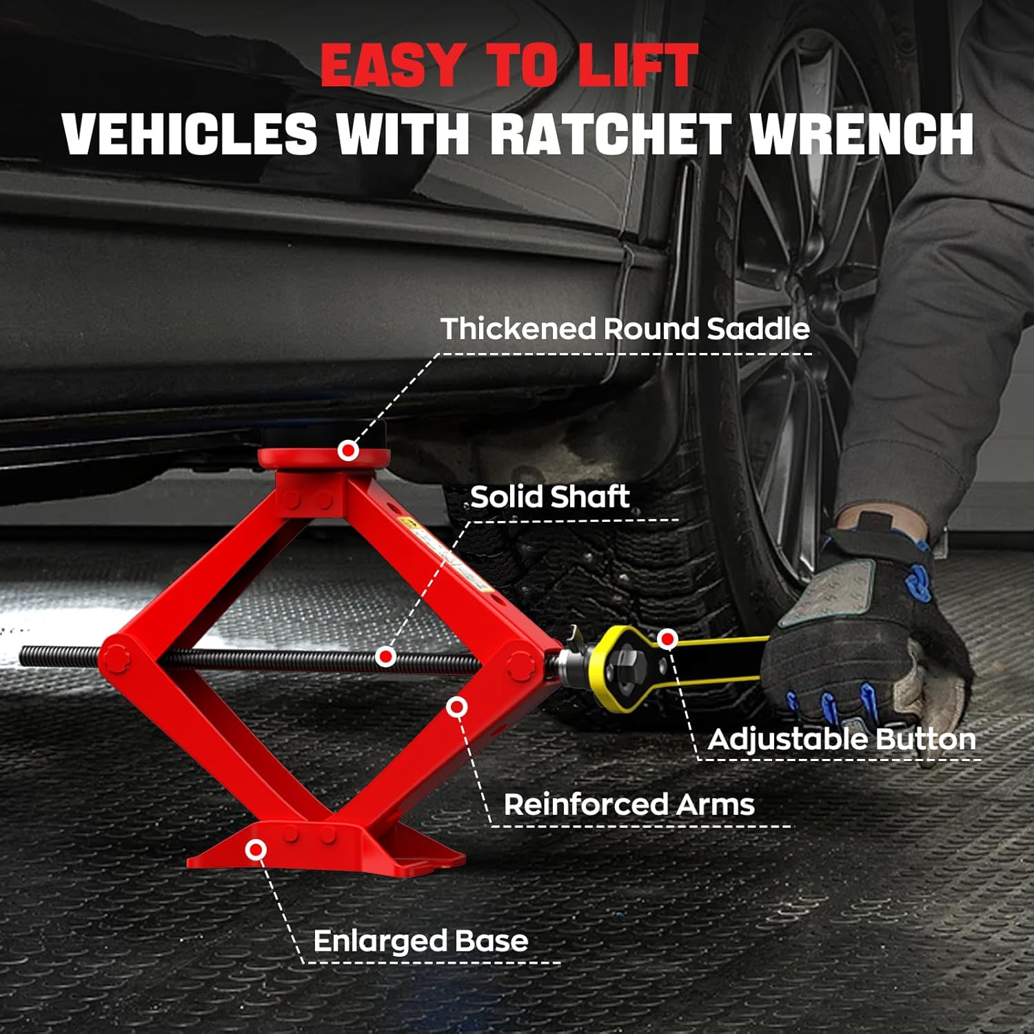 Scissor Jack for Car 2.5 Ton(5512 lbs) Car Jack Kit, Tire Changing kit with Lug Wrench Portable Auto Jack Tool Tire Jack for Car SUV MPV