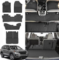 Floor Mats Compatible with Honda Pilot 8 Seats 2016-2022 (No Elite Models) - TTX LIGHTING All Weather Cargo Liner with Back Seat Cover TPE Trunk Mat & Backrest Mat & Floor Liners Pilot Accessories