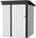 JUMMICO Metal Outdoor Storage Shed 5 x 3 FT Metal Shed with Lockable Door,Waterproof Garden Tool Shed Storage House for Backyard Patio Lawn,White