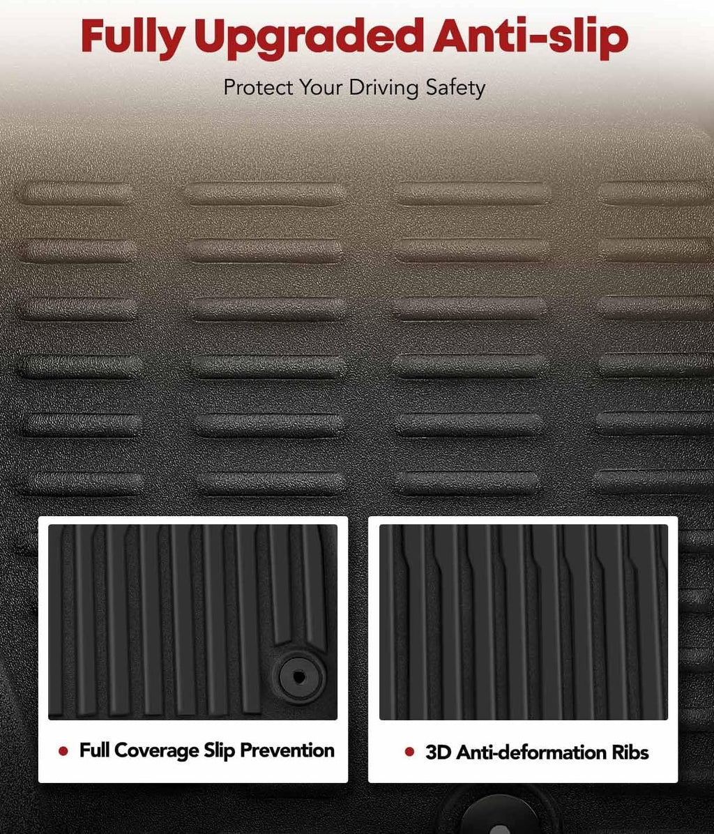 YHTAUTO Floor Mats Fit 2017-2019 Buick Lacrosse, TPE All Weather Car Mats Waterproof Anti-Slip Odorless Floor Liner, Interior Car Accessories Front & 2nd Row Liner