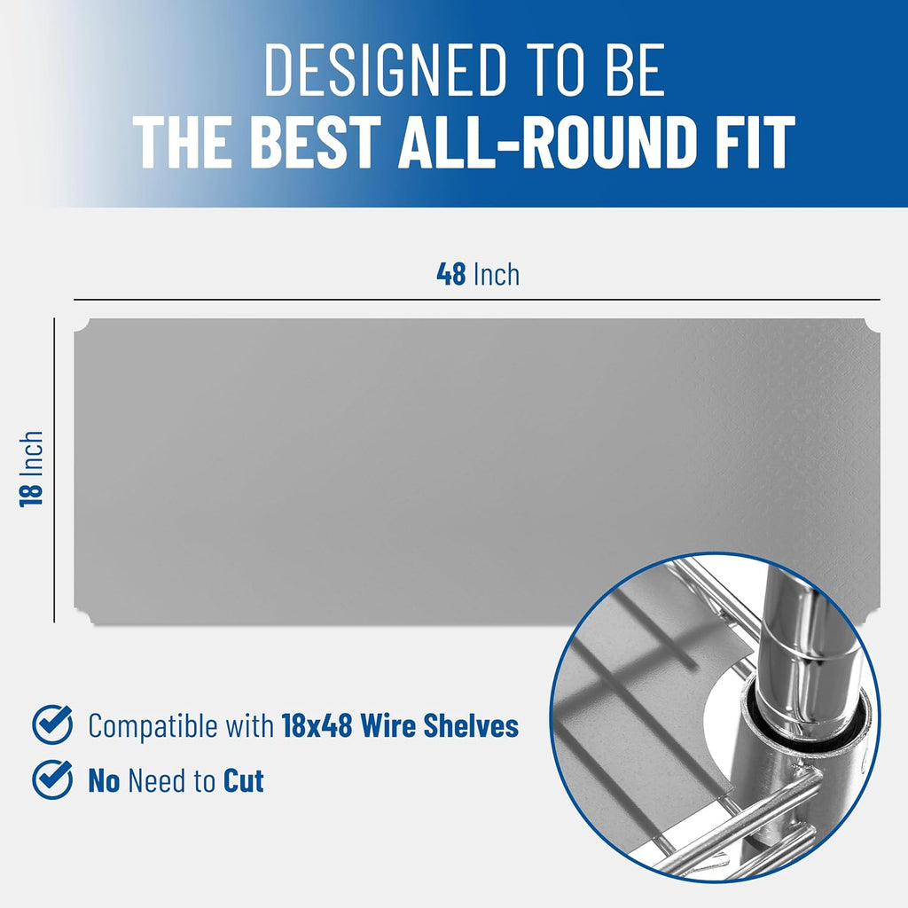 Sterling Shelf Liners Wire Rack Covers: Plastic Shelf Liner Cover for Wire Shelving: Cover Mats for Shelves in Pantry, Closet, and More: 18x48 Inch: Clear, Set of 4