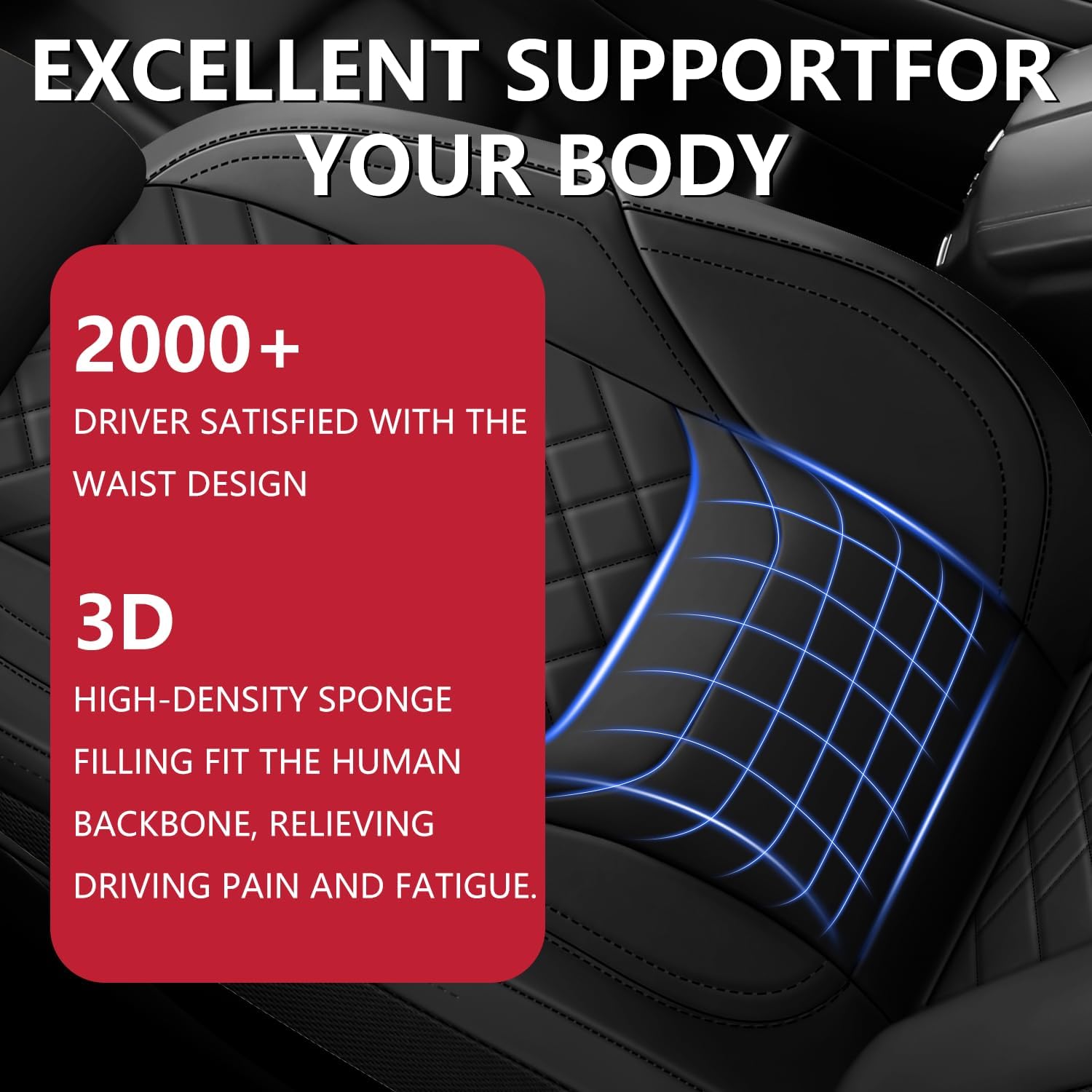 BABYBLU Chevy Chevrolet Silverado GMC Sierra Car Seat Covers Fit 2007-2023 2024 2025 1500/2500HD/3500HD (Black, Full Set)