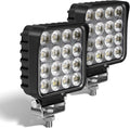 4.3" 12V LED Flood Lights 46W, 24 Volt Work Lights for Heavy Equipment Tractor Excavator Dump Truck 5300LM Waterproof, Vehicle Utility Flood UTV ATV, 2PCS