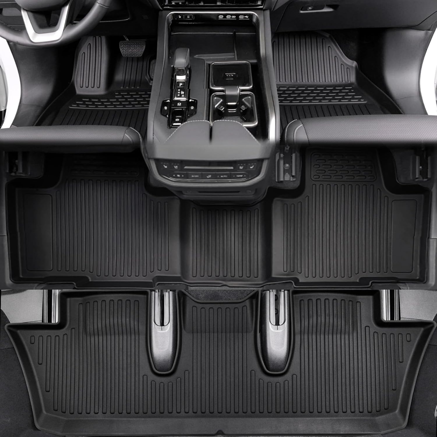 Floor Mats for 2024 2025 Lexus TX, Cargo Liner with Backrest Mat, All Weather TPE Full Mat Set for 2025 TX350 TX500 TX550+ Accessories