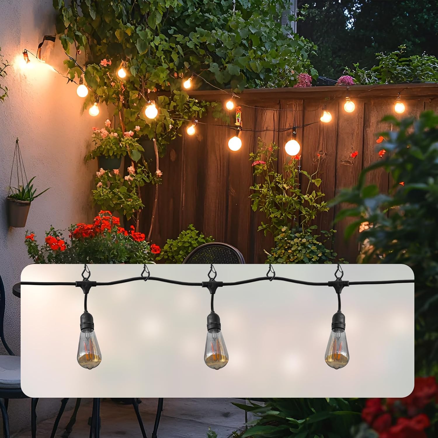 Square Ceiling Hooks with Safety Buckle for String Lights, Plants, Wind Chimes, 40-Pack, 2.36 inch, Black