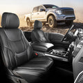Coverland Custom Car Seat Covers Compatible with 2017-2025 Ridgeline Crew Cab - Premium Leather Non-Slip Memory Foam Waterproof Cover Interior Protector Front Seat-Black [See Size Chart-Size A22]