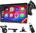 Hikity Wireless Carplay Android Auto Portable Car Stereo 7 Inch Touchscreen Car Screen with Airplay, Voice Control, Bluetooth, FM, USB/TF/Av Input, Dash and Windshield Mount, Backup Camera