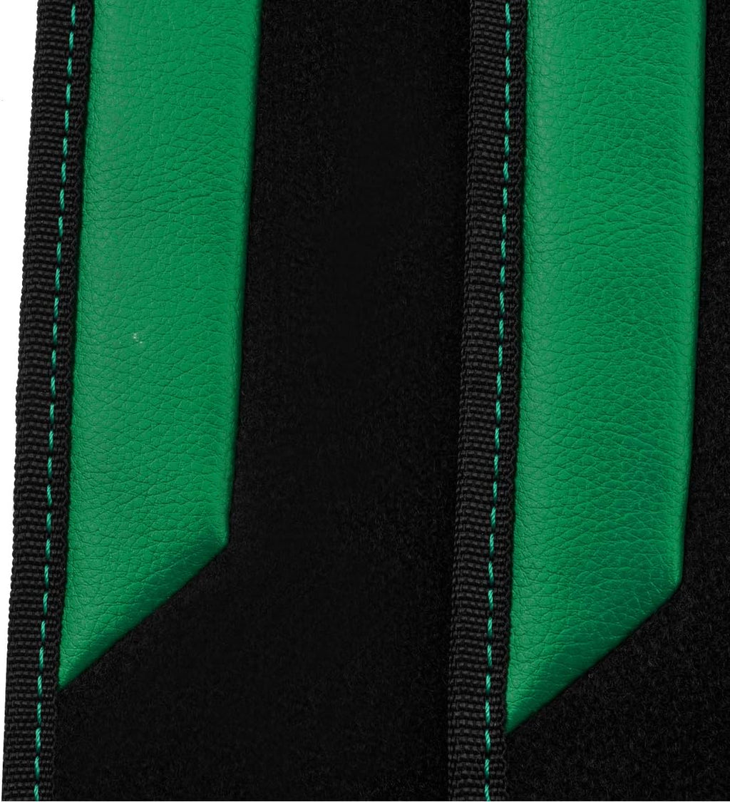 CAR PASS Embroidery Butterfly Car Floor Mats, Green Carpet Floor mats with Heel Pad, Universal Fit for Suvs,Sedans,Trucks,Cars, Set of 4 (Black and Green)
