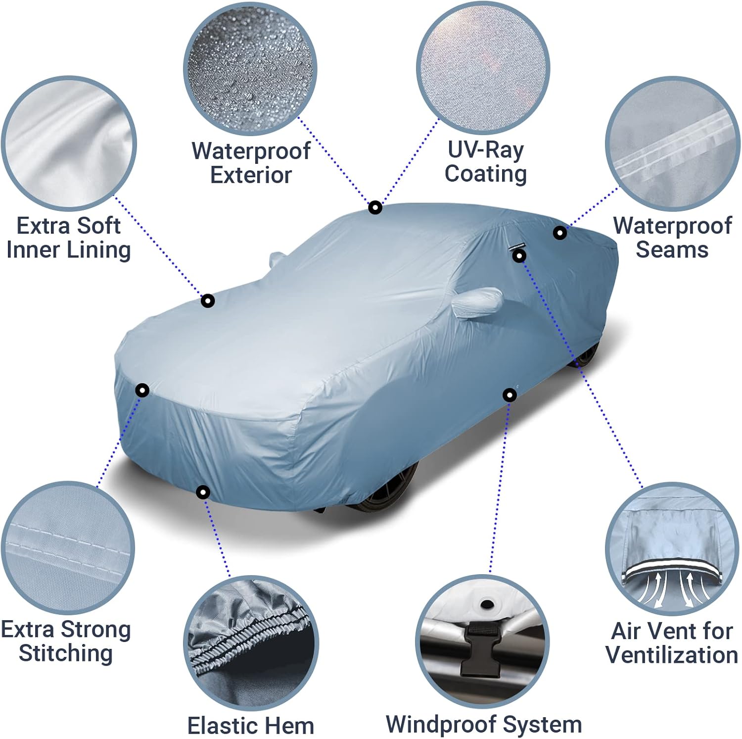 iCarCover Premium Car Cover for 2005-2019 Buick Lacrosse Heavy Duty Waterproof All-Weather Automobiles Custom Fit Indoor Outdoor UV Snow Protection Covers with Straps and Bag