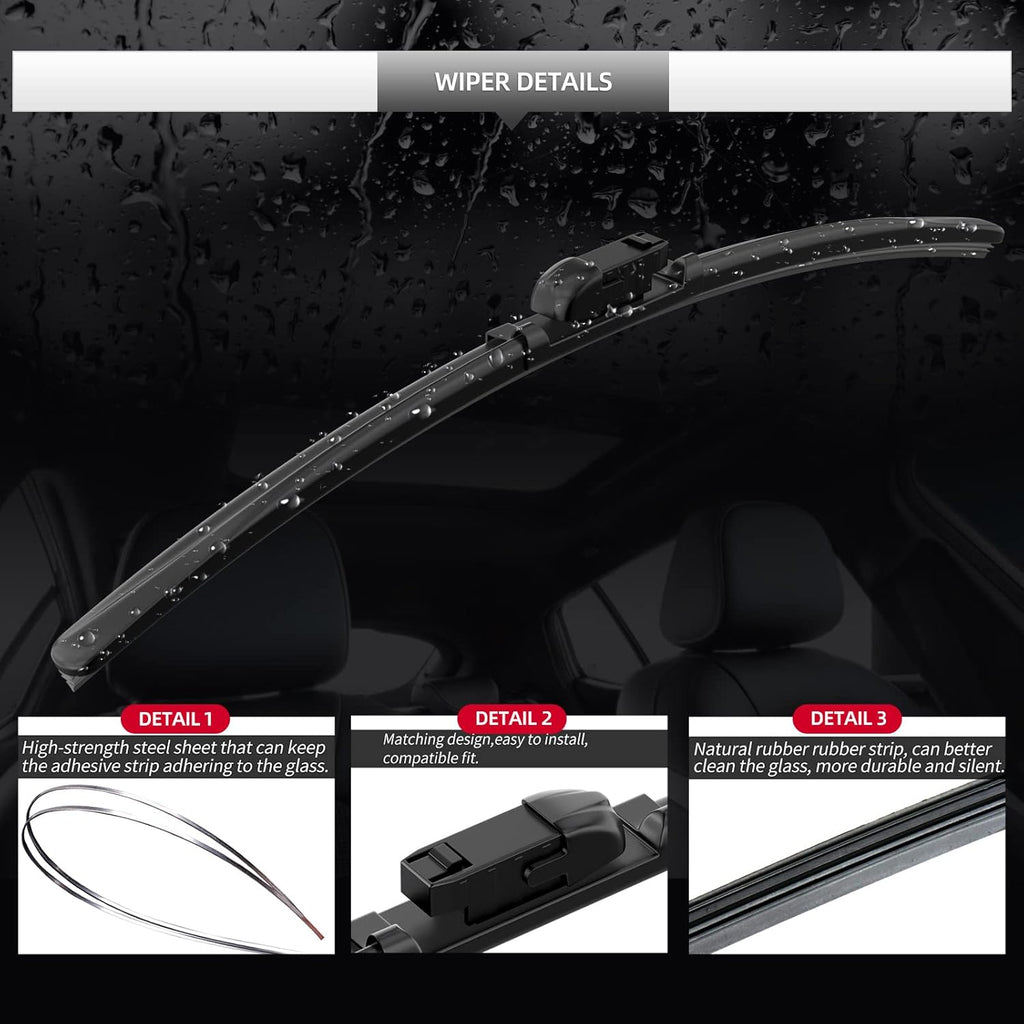 2 Pcs Front Windshield Wiper Blades, Replacement for BMW X4 2019 2020 2021 2022 2023 2024 2025 Car Window Wiper Blades