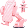 VICSEED Pink Phone Holders for Your Car, [True Military-Grade Strongest Suction Power], 3-in-1 Dashboard Windshield Vent, Truck Boat Stand Cell Phone Mount for iPhone Android All Phones
