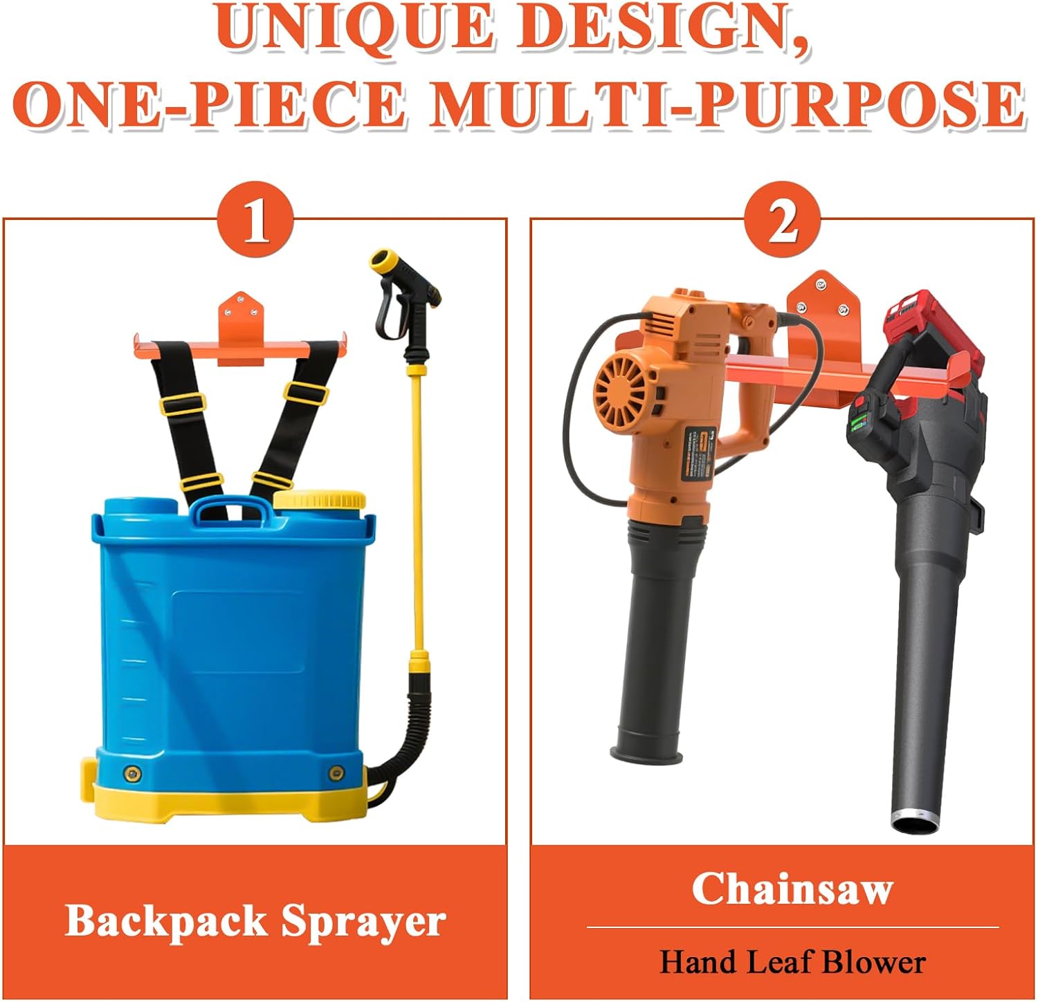 Backpack Sprayer Holder, Backpack Leaf Blower Hanger, Heavy Duty Chainsaw Wall Mount Stand Accessories Garage Organization Storage
