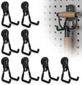 8 Pack Large Magnetic Hooks Heavy Duty Extra Strong Magnetic Garage Hooks Big NdFeB Industrial Magnet Hooks Magnetic Utility Storage Holder Organization with Anti-Slip Coating for Hanging Garden Tools