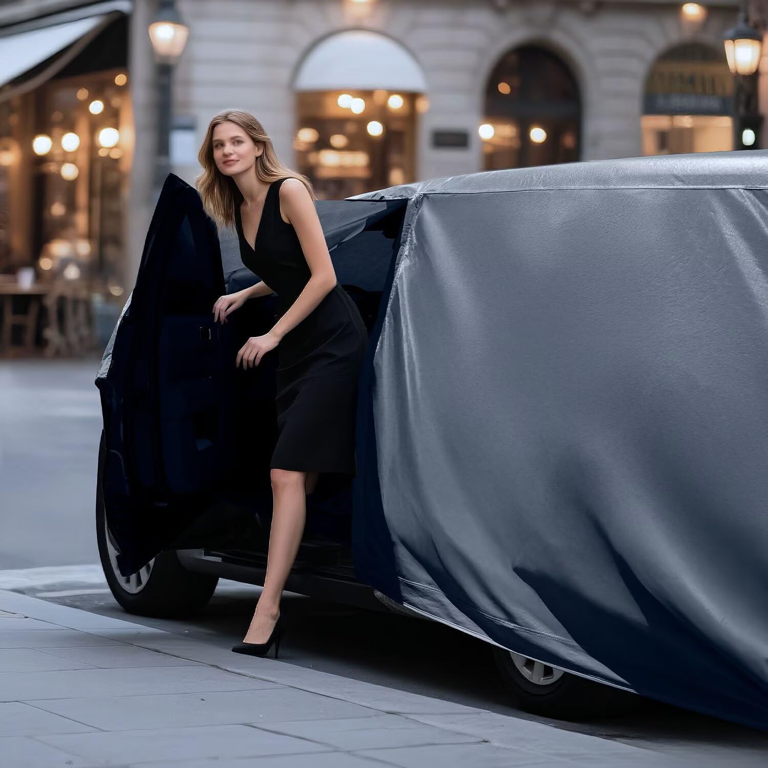 Car Cover Waterproof All Weather for Large Sedan,Outdoor Cover Fit for Ford Crown Victoria, Cadillac DTS, Grand Marquis, Lincoln Continental Town Car, Chevy Impala Caprice (209 to 218 inch)