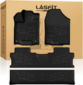 LASFIT Floor Mats for Honda Ridgeline 2025 2024 2023-2017 Crew Cab, All Weather Protection TPE Non-Slip Custom Fit Automotive Accessories Floor Liners 1st & 2nd Row, Black