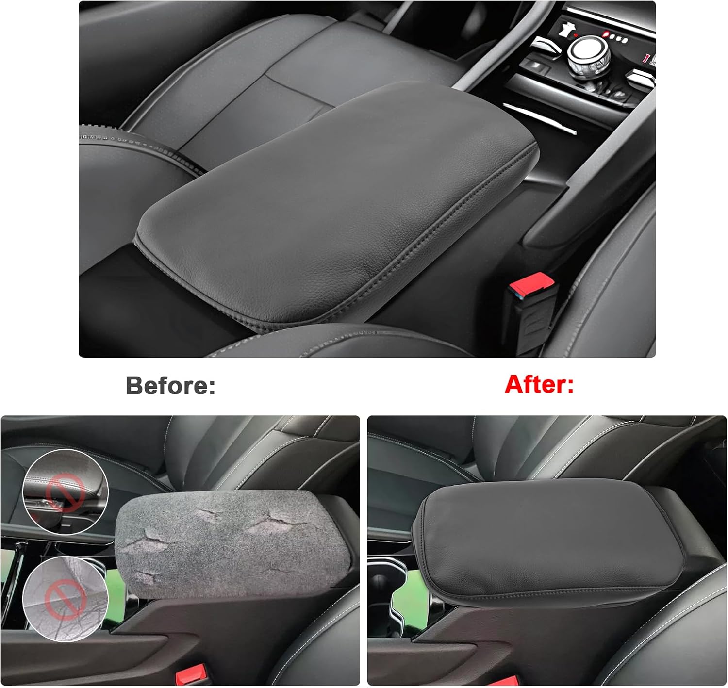 SXCY for 2022-2025 Grand Cherokee Armrest Cover for Jeep Grand Cherokee 2025 Accessories 2024 Grand Cherokee Console Cover 2025 Grand Cherokee Middle Console Cover(Black Line Slim)