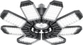 ISKYDRAW LED Garage Light 260W, 26000LM 6500K Garage Ceiling Lights with 8+1 Deformable Panels, Screw in E26 E27 Bulb Bright Bay Lighting for Basement, Shop, Workshop, Barn, Attic