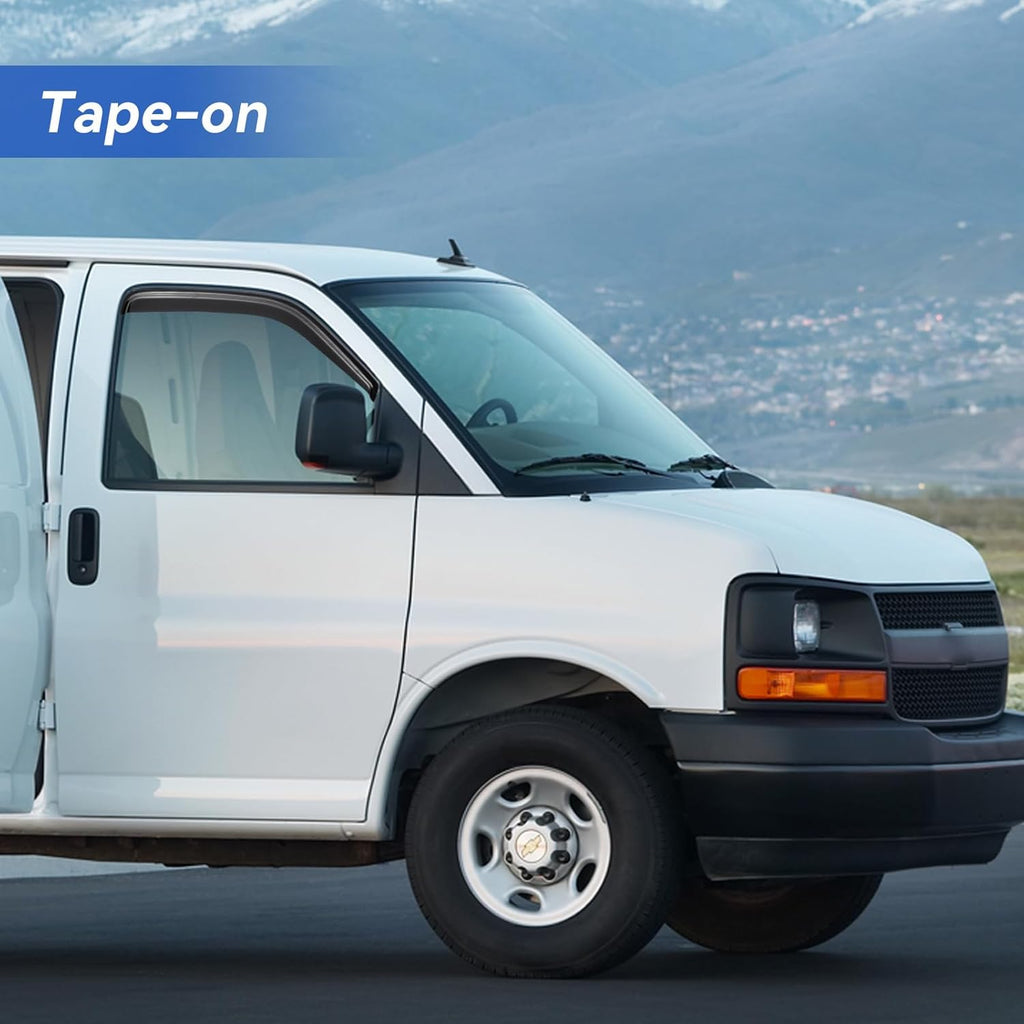 Window Visors Rain Guards Shield for 1996-2025 Chevy Express Van, Out-Channel Window Vent Wind Deflectors Visors Shades for 96-25 GMC Savana