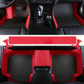 Add Personal Touch to Your Vehicle with IMEISH Customizable Logo Text Car Mats for 99% of vehiclesPads Protection Non-Slip Leather Floor Liners (Side red Rice Medium Black Beige)