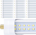 25-Pack, 8 Foot LED Bulbs, 100W 15000lm 6000K Cold White, Super Bright, T8 T10 T12 LED Tube Lights, FA8 Single Pin LED Lights, Clear Cover, 8 Foot LED Bulbs to Replace Fluorescent Light Bulbs