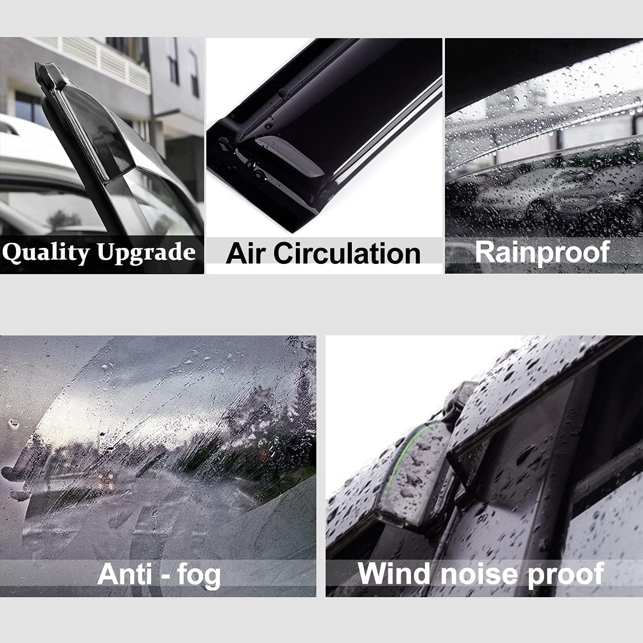 94611 Side Window Wind Vent Deflector,4pcs Outside Mount Style Nice Sun Rain Guards Set,Window Visor fit for 2011-2015 Chevry Cruze, 2016-2016 Chevrolet Cruze Limited