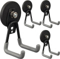 ULIBERMAGNET Heavy Duty Magnetic Hooks,Strong Large Magnet Hooks for Power Drill,Garden Tools, Hose,Pegboard,Garage,Workshop,4 Pack Magnetic Storage Hooks for Indoor Outdoor Hanging(Gray)