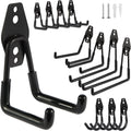 Steel Garage Hooks Wall Tool Organizer, 12 Pack Garage Storage Hook Heavy Duty Utility Storage Hangers Black for Ladders, Ropes, Garden Tools