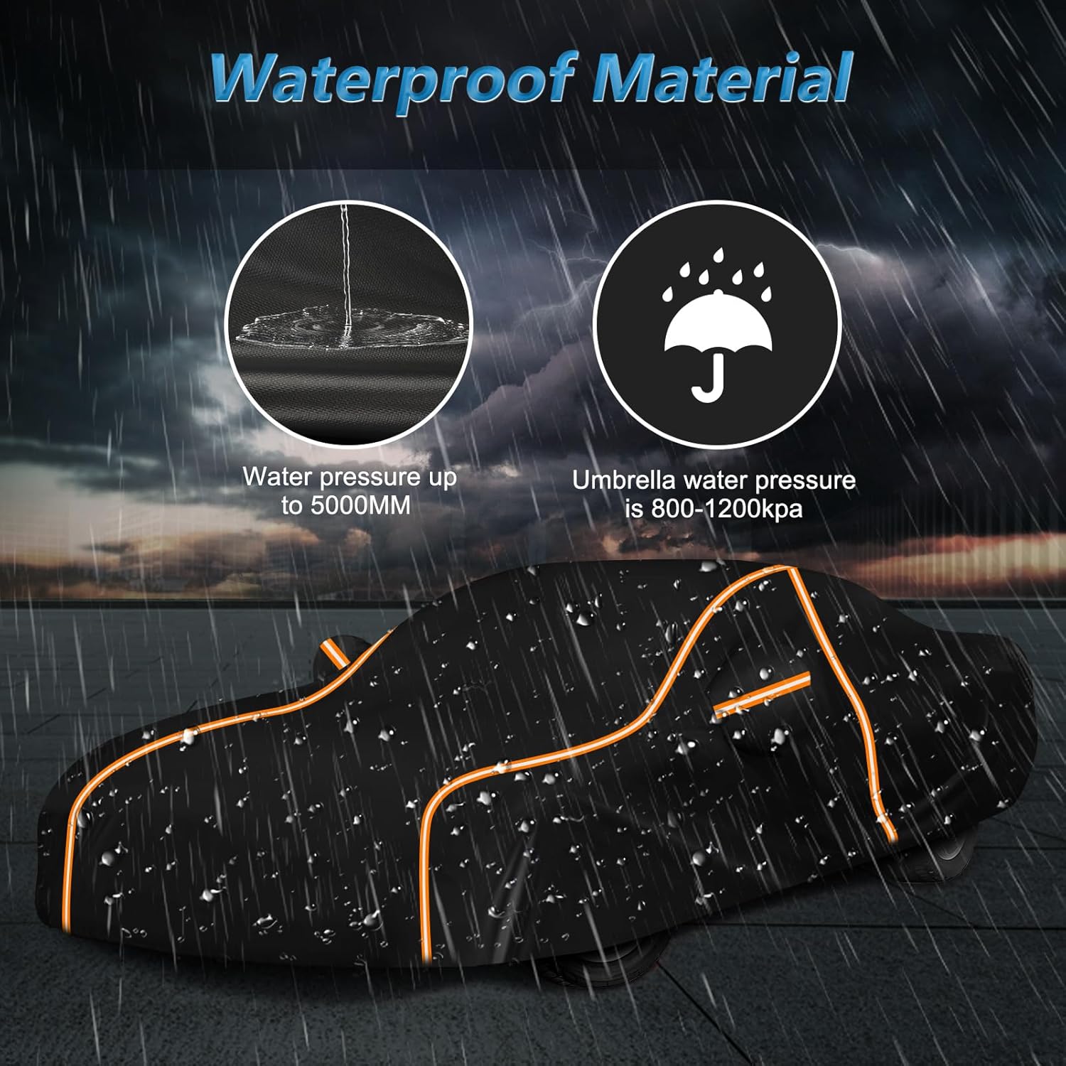 Car Cover for Chevy Camaro 1982-2002, Waterproof 210D Oxford Cloth and Cotton Cover Outdoor Full Car Covers with Zipper Windproof Heavy Duty All Weather with Wind, Sun, UV and Dust Protectio