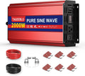 2000W Pure Sine Wave Inverter, 12V DC to 110V/120V AC Power Inverter for RV、Microwave、Off Grid、Truck、Refrigerator、with 2 AC outlets and LCD Display