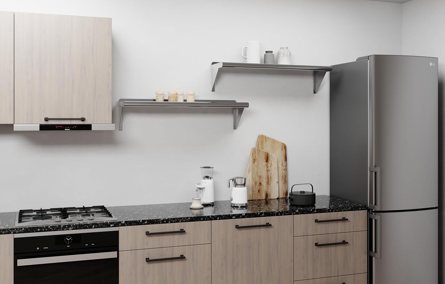 AmGood 36" Long X 10" Deep Stainless Steel Wall Shelf | NSF Certified | Appliance & Equipment Metal Shelving | Kitchen, Restaurant, Garage, Laundry, Utility Room